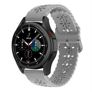 Strap-it Samsung Galaxy Watch 4 Classic 46mm siliconen bandje met patroon (grijs)