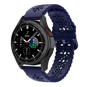 Strap-it Samsung Galaxy Watch 4 Classic 46mm siliconen bandje met patroon (donkerblauw)