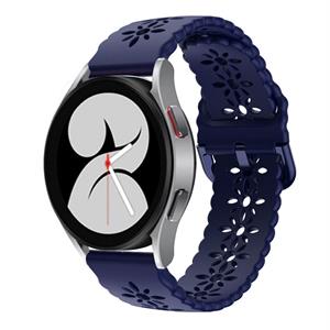 Strap-it Samsung Galaxy Watch 4 44mm siliconen bandje met patroon (donkerblauw)