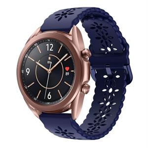 Strap-it Samsung Galaxy Watch 3 41mm siliconen bandje met patroon (donkerblauw)