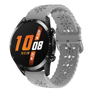 Strap-it Huawei Watch GT 2 42mm siliconen bandje met patroon (grijs)