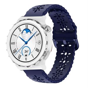 Strap-it Huawei Watch GT 3 Pro 43mm siliconen bandje met patroon (donkerblauw)