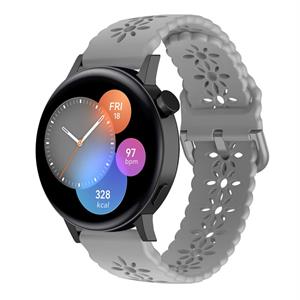 Strap-it Huawei Watch GT 3 42mm siliconen bandje met patroon (grijs)