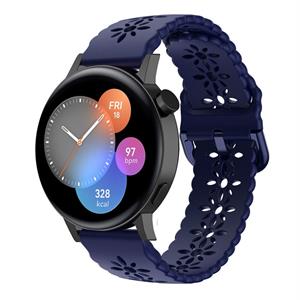 Strap-it Huawei Watch GT 3 42mm siliconen bandje met patroon (donkerblauw)