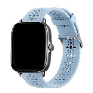 Strap-it Amazfit GTS 3 siliconen bandje met patroon (mist blauw)