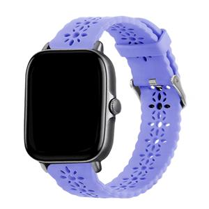 Strap-it Amazfit GTS 3 siliconen bandje met patroon (lila)