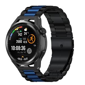 Strap-it Huawei Watch GT Runner stalen band (zwart/blauw)