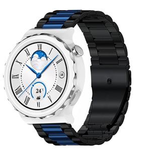 Strap-it Huawei Watch GT 3 Pro 43mm stalen band (zwart/blauw)