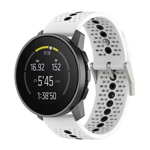 Strap-it Suunto 9 Peak siliconen bandje (wit/zwart)