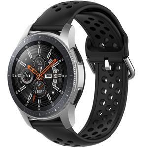 Strap-it Samsung Galaxy Watch 46mm siliconen bandje met gaatjes (zwart)