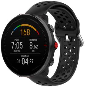 Strap-it Polar Vantage M siliconen bandje met gaatjes (zwart)