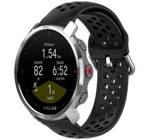 Strap-it Polar Grit X siliconen bandje met gaatjes (zwart)