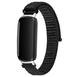 Strap-it Fitbit Inspire 3 nylon bandje (zwart)