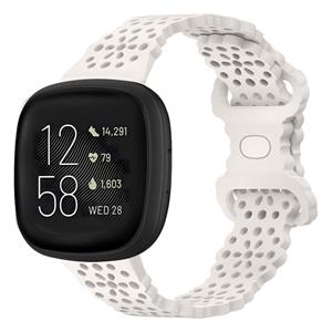 Strap-it Fitbit Versa 3 siliconen bandje met patroon (zand roze)