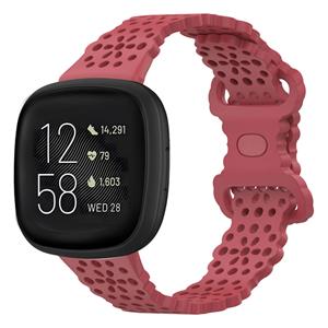 Strap-it Fitbit Versa 3 siliconen bandje met patroon (rood)