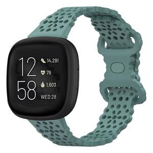 Strap-it Fitbit Versa 3 siliconen bandje met patroon (groen)