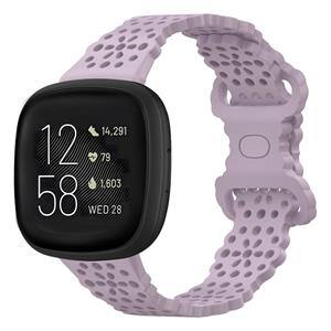 Strap-it Fitbit Versa 3 siliconen bandje met patroon (lichtpaars)