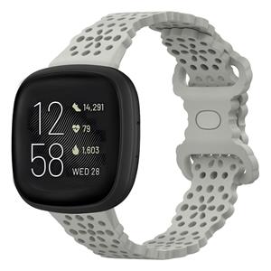 Strap-it Fitbit Versa 3 siliconen bandje met patroon (grijs)