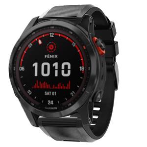 Strap-it Garmin Fenix 7x siliconen bandje (zwart)