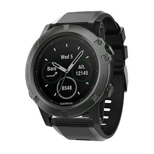 Strap-it Garmin Fenix 5x / 6x siliconen bandje (zwart)