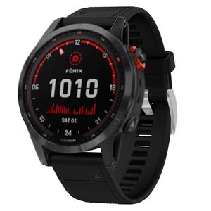 Strap-it Garmin Fenix 7 siliconen bandje (zwart)