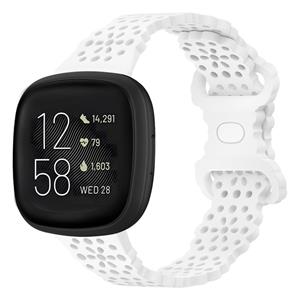 Strap-it Fitbit Versa 3 siliconen bandje met patroon (wit)