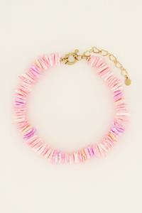 My jewellery Sunchasers enkelbandje met roze surf kralen