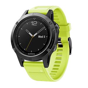 Strap-it Garmin Fenix 5 / 6 siliconen bandje (lichtgroen)