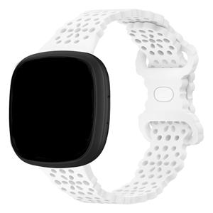 Strap-it Fitbit Sense 2 siliconen bandje met patroon (wit)