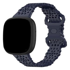 Strap-it Fitbit Sense 2 siliconen bandje met patroon (donkerblauw)