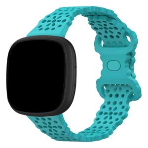 Strap-it Fitbit Sense 2 siliconen bandje met patroon (aqua)