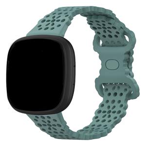 Strap-it Fitbit Sense 2 siliconen bandje met patroon (groen)