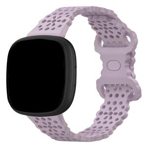 Strap-it Fitbit Sense 2 siliconen bandje met patroon (lichtpaars)