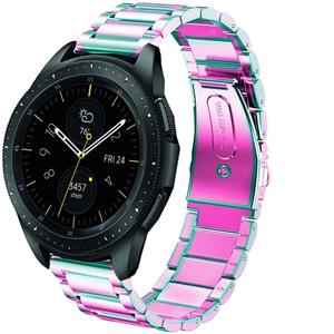 Strap-it Samsung Galaxy Watch stalen band 42mm (regenboog)