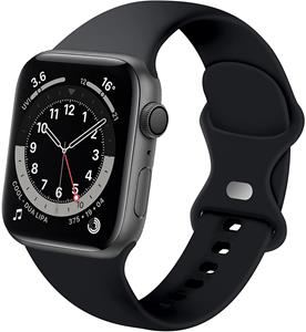Strap-it Apple Watch siliconen bandje (zwart)