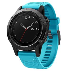 Strap-it Garmin Fenix 5 / 6 siliconen bandje (lichtblauw)