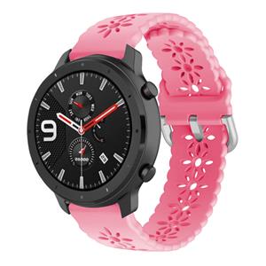 Strap-it Amazfit GTR 42mm siliconen bandje met patroon (knalroze)