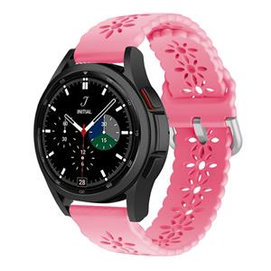 Strap-it Samsung Galaxy Watch 4 Classic 46mm siliconen bandje met patroon (knalroze)