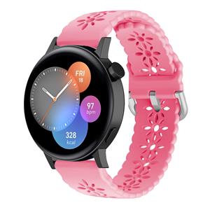 Strap-it Huawei Watch GT 3 42mm siliconen bandje met patroon (knalroze)