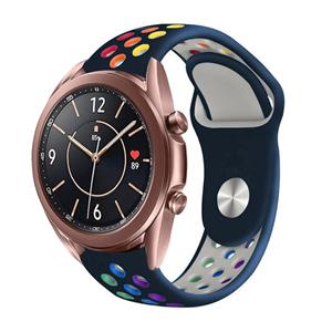 Strap-it Samsung Galaxy Watch 3 41mm sport band (donkerblauw/kleurrijk)
