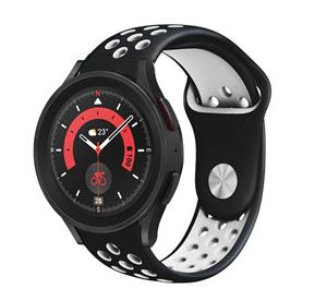 Strap-it Samsung Galaxy Watch 5 Pro sport band (zwart/wit)