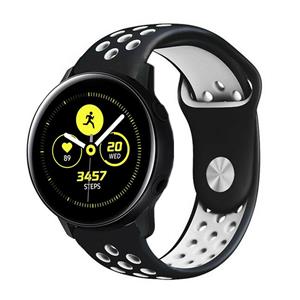 Strap-it Samsung Galaxy Watch Active sport band (zwart/wit)