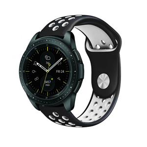 Strap-it Samsung Galaxy Watch sport band 42mm (zwart/wit)