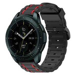 Strap-it Samsung Galaxy Watch 42 mm sport gesp band (zwart/rood)