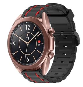Strap-it Samsung Galaxy Watch 3 41mm sport gesp band (zwart/rood)