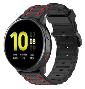Strap-it Samsung Galaxy Watch Active  sport gesp band (zwart/rood)