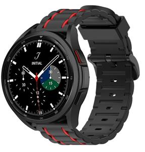 Strap-it Samsung Galaxy Watch 4 classic 46mm sport gesp band (zwart/rood)