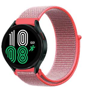 Strap-it Samsung Galaxy Watch 4 44mm nylon band (neon pink)