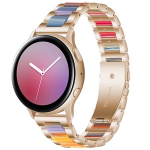 Strap-it Samsung Galaxy Watch Active stalen resin band (rosé goud/kleurrijk)