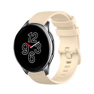 Strap-it OnePlus Watch luxe siliconen bandje (beige)